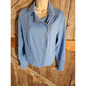 H by Halston size 14 blue full zip jacket stretch active warm stretch Layered